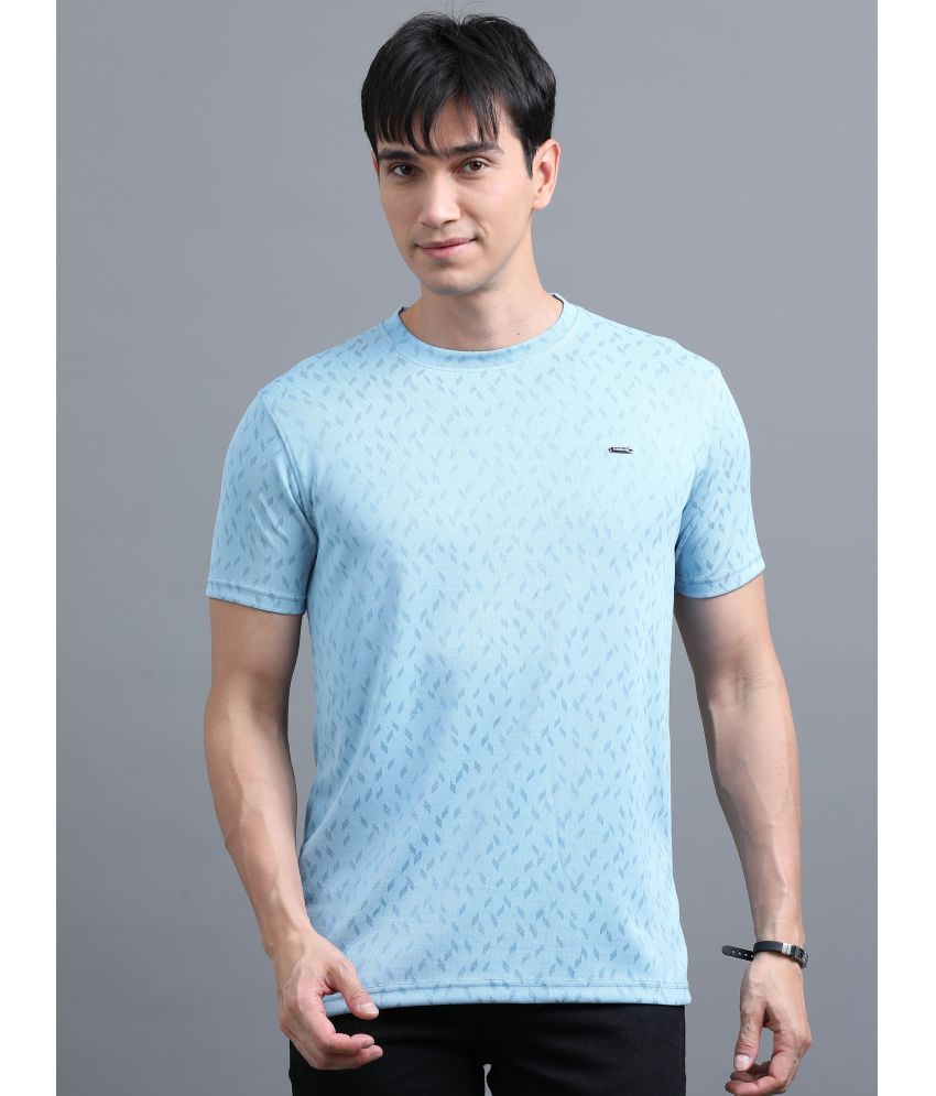     			BLUE ARC Polyester Regular Fit Self Design Half Sleeves Men's Round T-Shirt - Sky Blue ( Pack of 1 )