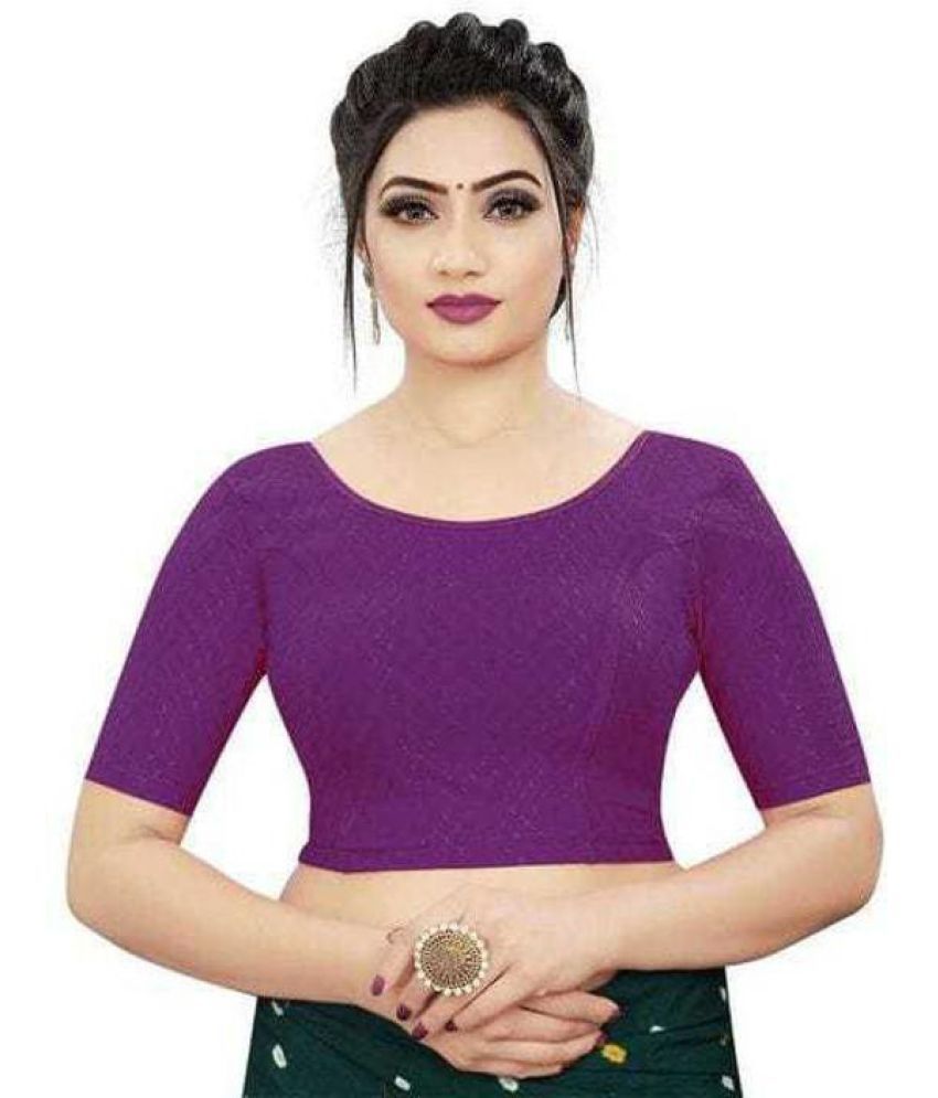     			RUNAYA NX Purple Readymade without Pad Cotton Blend Women's Blouse ( Pack of 1 )