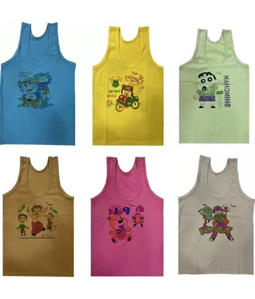     			CAVENDRES Pack of 6 Baby Boys Cotton Blend Vest ( Multicolor )