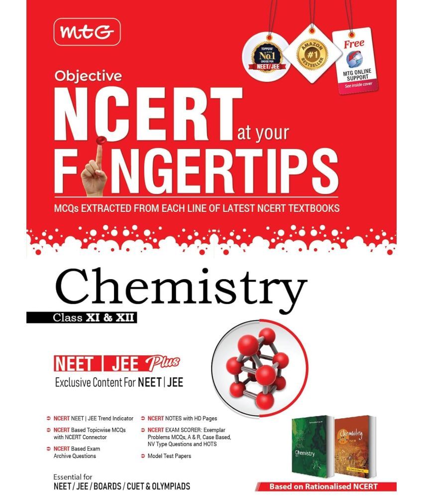     			MTG Objective NCERT at your FINGERTIPS Chemistry - NCERT NEET/JEE Trend Indicator Notes with HD Pages Exam Archive & MCQs | NEET-JEE Books