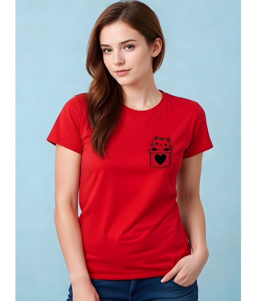     			Smartees Pack of 1 Cotton Blend Women's T-Shirt ( Red )