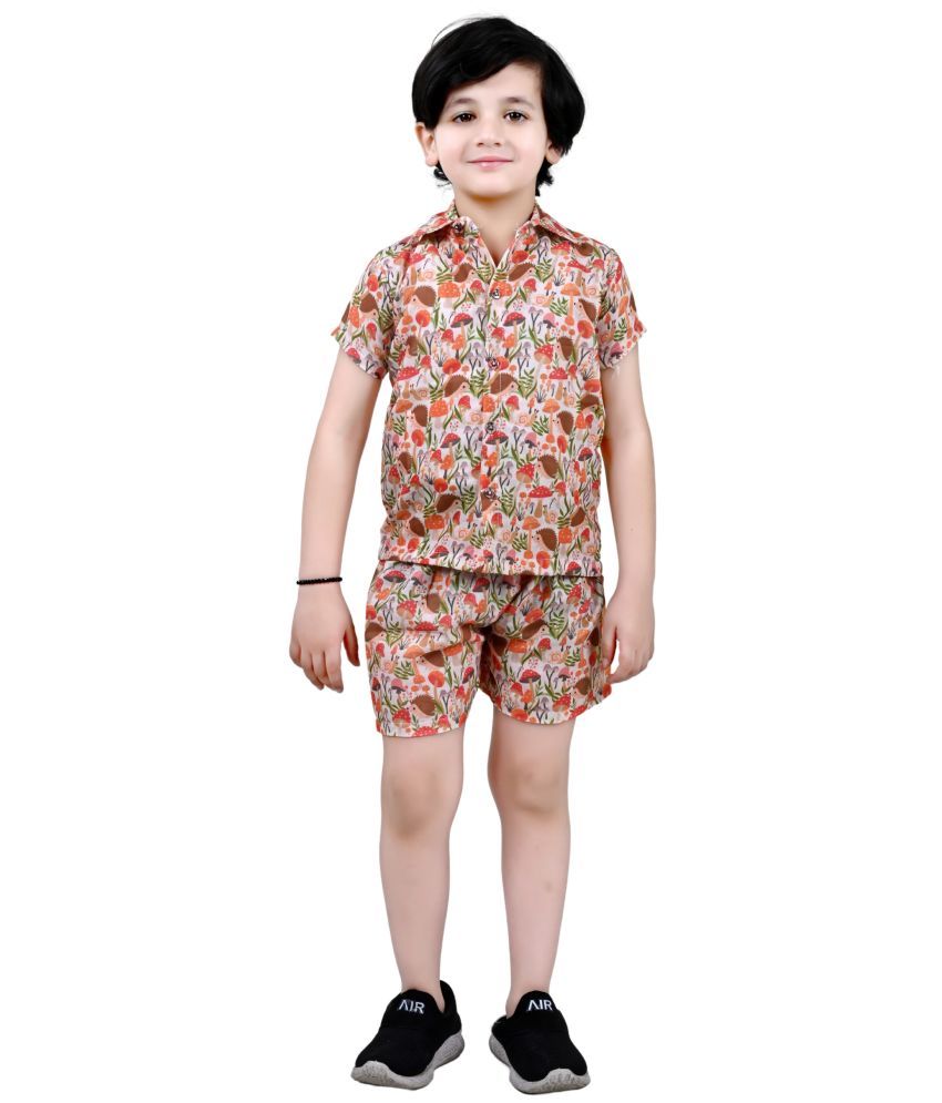     			Arshia Fashions Pack of 1 Boys Cotton Blend Shirts & Shorts Set ( Red )