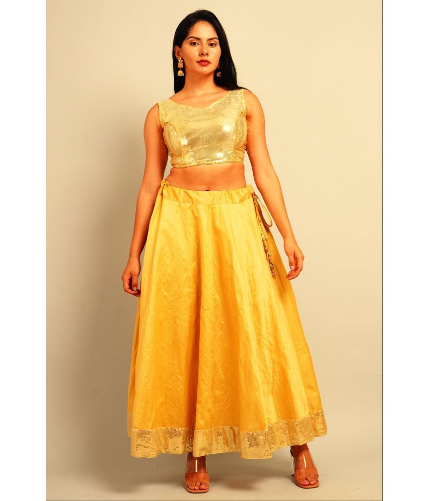     			DLWORLD Women Top Skirt Co-Ord Set ( Pack of 1 , Yellow )