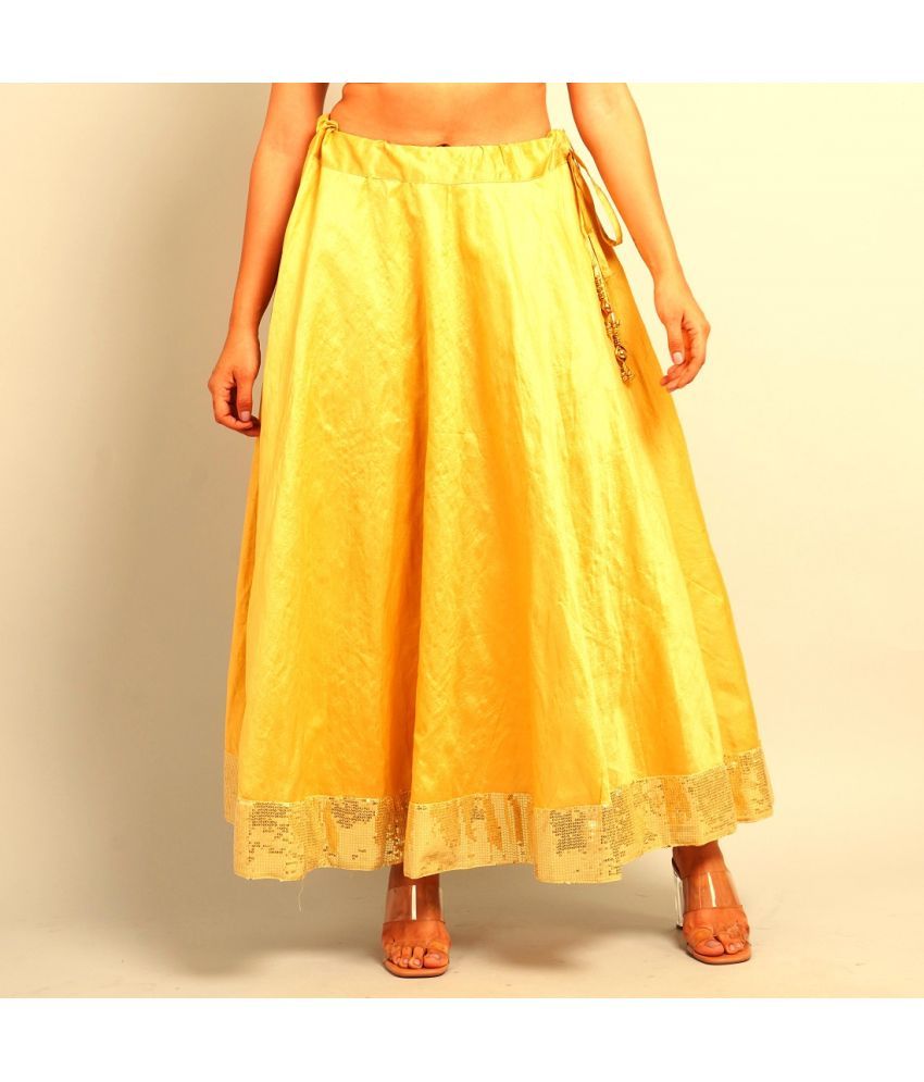     			DLWORLD Yellow Silk Women's Flared Skirt ( Pack of 1 )