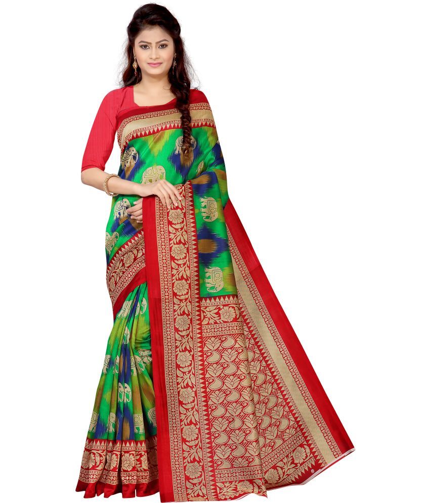     			RUNAYA NX Art Silk Printed Saree With Blouse Piece ( Multicolor , Pack of 1 )