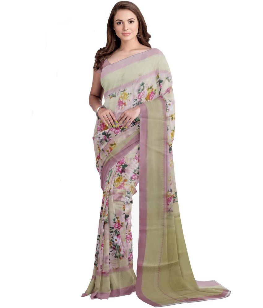     			RUNAYA NX Art Silk Printed Saree With Blouse Piece ( Brown , Pack of 1 )