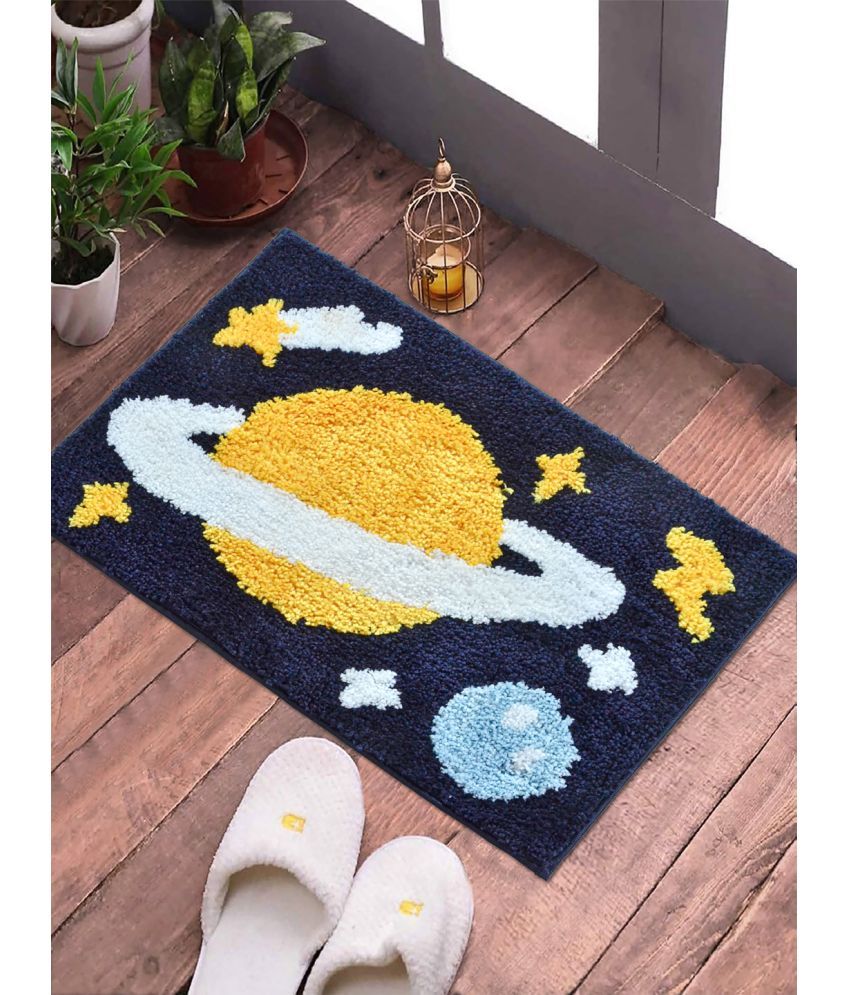     			FABINALIV Set of 1 Anti-skid Polycotton Door Mat ( 60 X 40 cm ) Navy