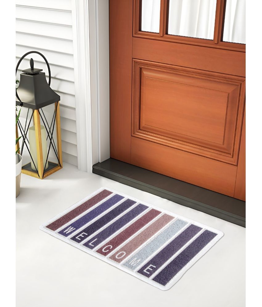     			FABINALIV Set of 1 Anti-skid Rubber Door Mat ( 60 X 40 cm ) Purple