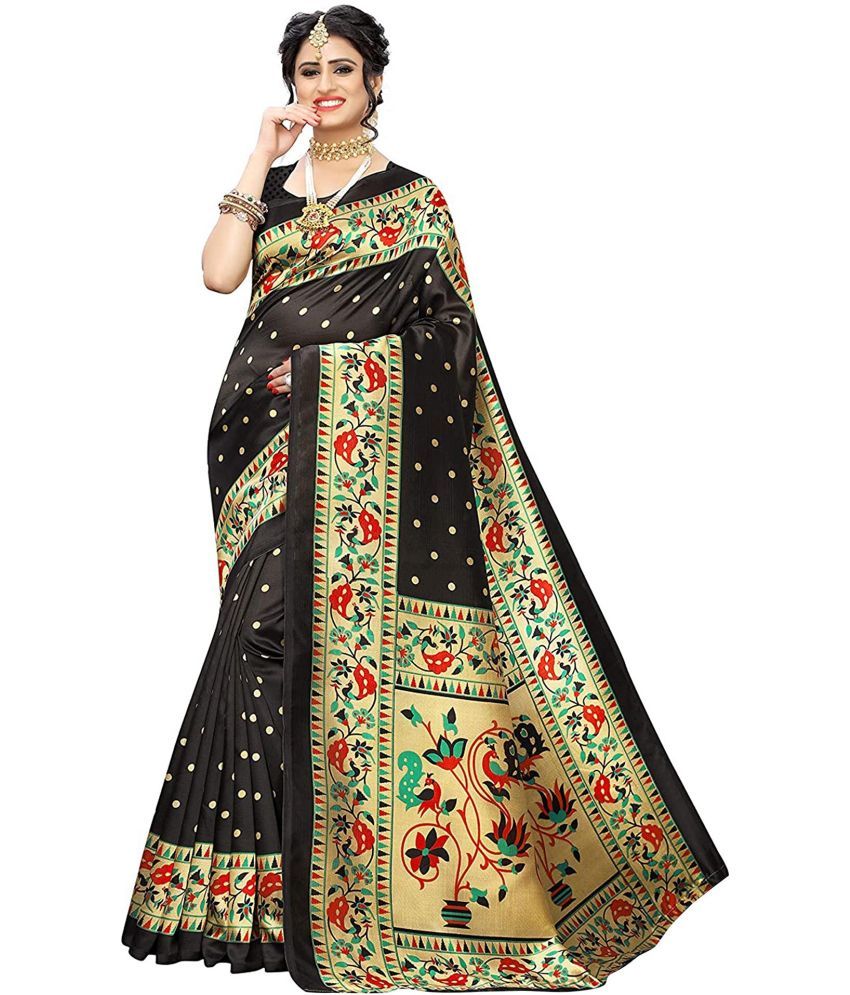     			RUNAYA NX Art Silk Printed Saree With Blouse Piece ( Multicolor , Pack of 1 )