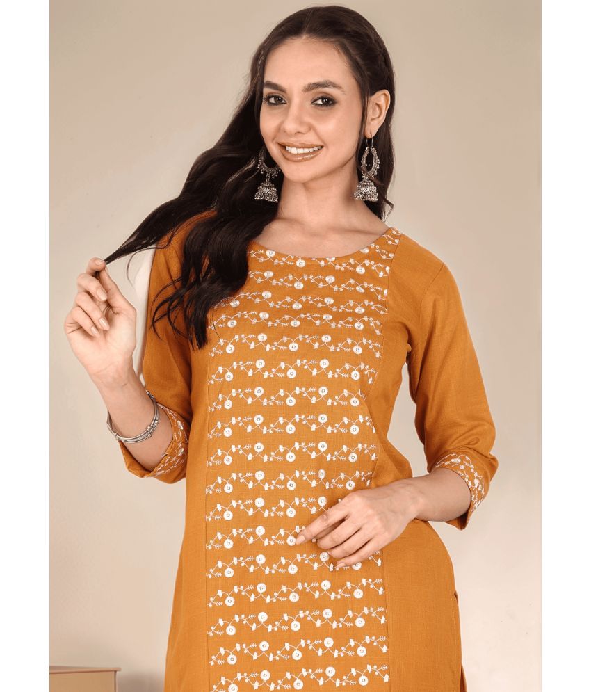     			Star Fashion Pack of 1 Cotton Embroidered A-line Women's Kurti - ( Multicolor )