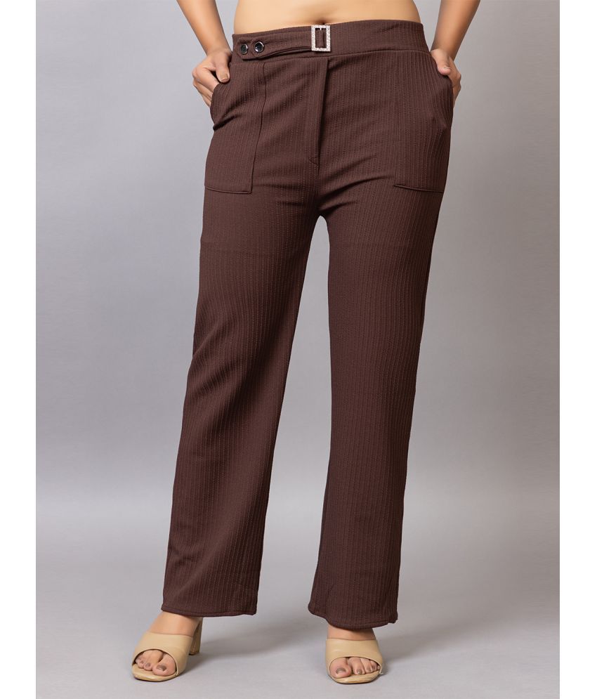     			PROBASIC Pack of 1 Cotton Blend Regular Women's Formal Pants ( Brown )