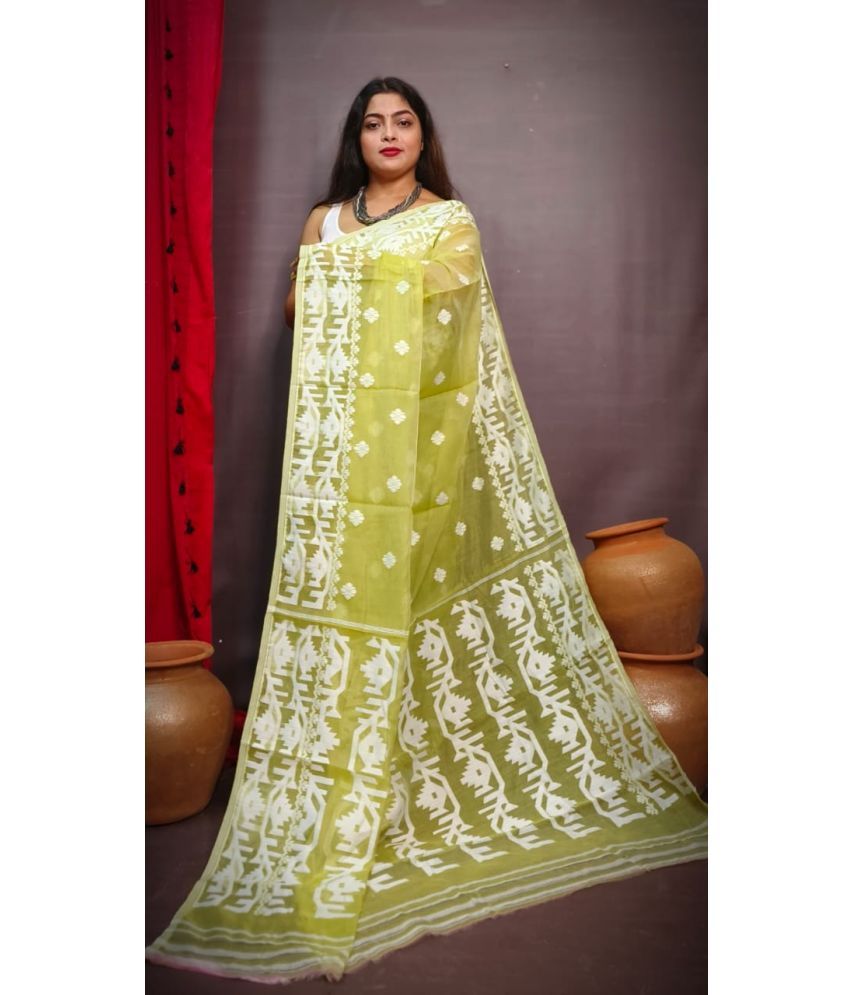     			SARADA HANDLOOM Cotton Printed Saree With Blouse Piece ( Yellow1 , Pack of 1 )