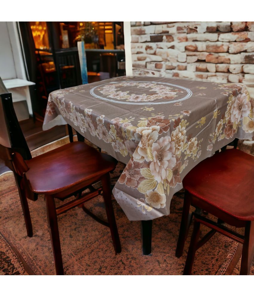     			mopak decor Printed Polyester 4 Seater Rectangle Table Cover ( 137 x 91 ) cm Pack of 1 Brown