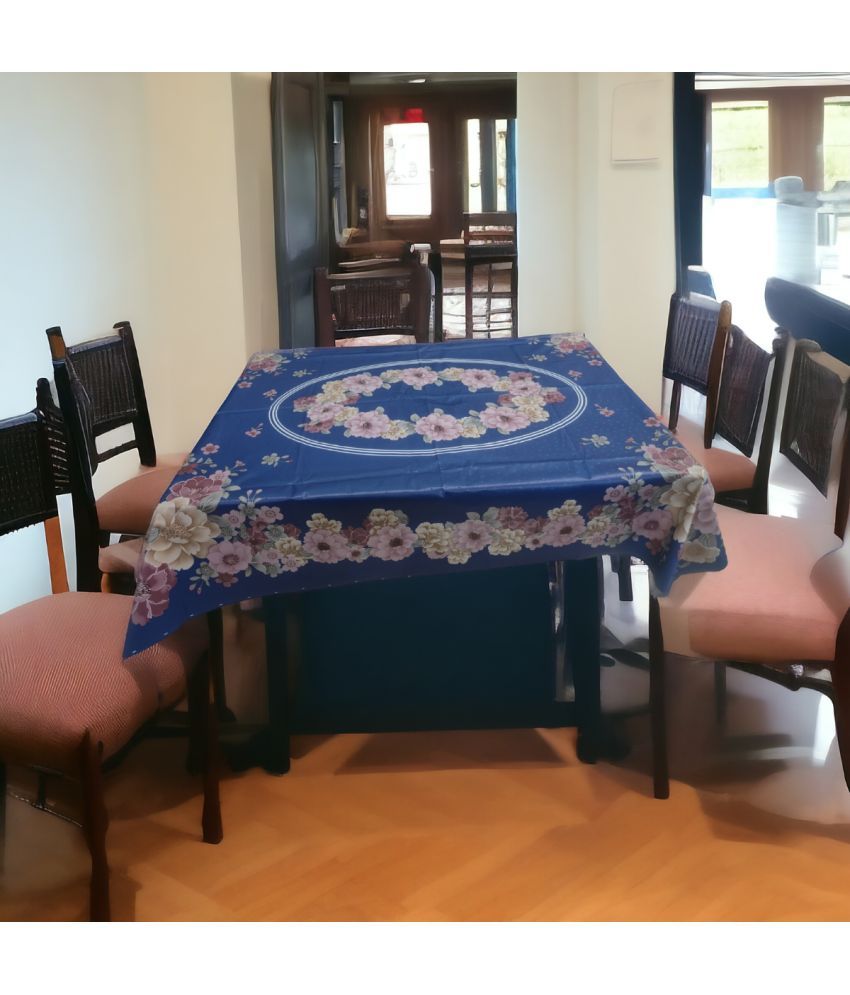     			mopak decor Printed Polyester 4 Seater Square Table Cover ( 137 x 91 ) cm Pack of 1 Blue