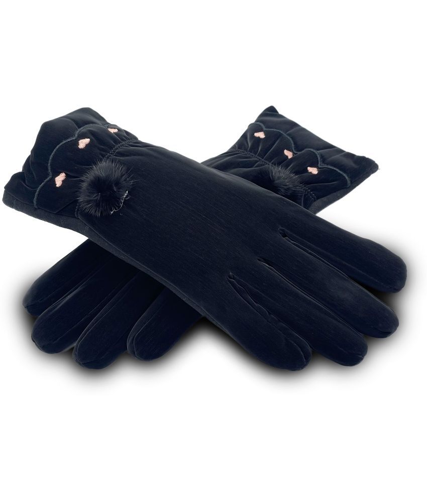     			Alamos Black Women's Woollen Gloves ( Pack of 1 )