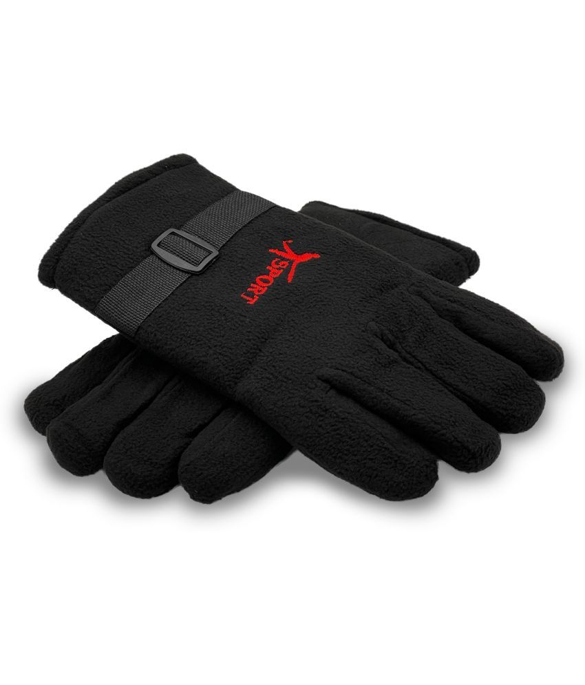     			Alamos Black Woollen Men's Woollen Gloves ( Pack of 1 )