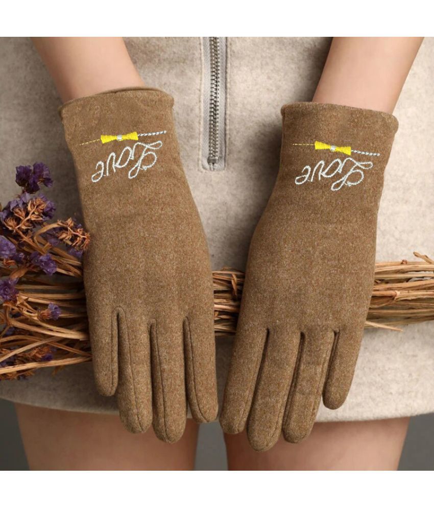     			Alamos Brown Women's Woollen Gloves ( Pack of 1 )