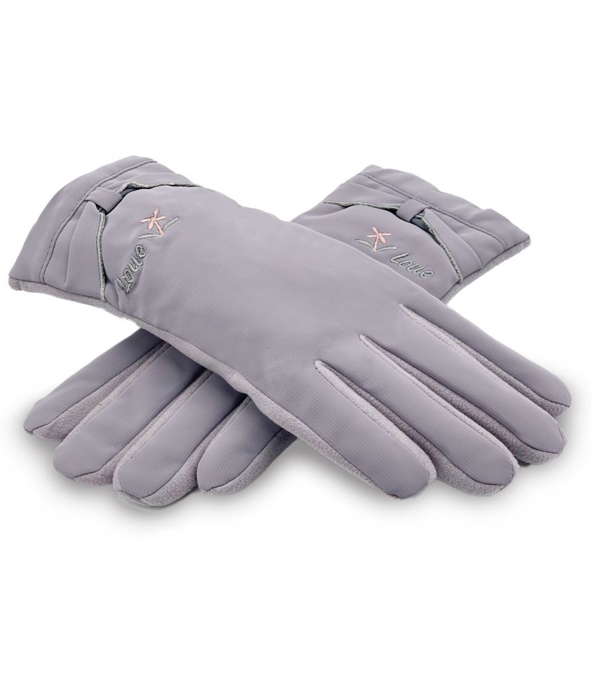     			Alamos Gray Polyester Men's Woollen Gloves ( Pack of 1 )