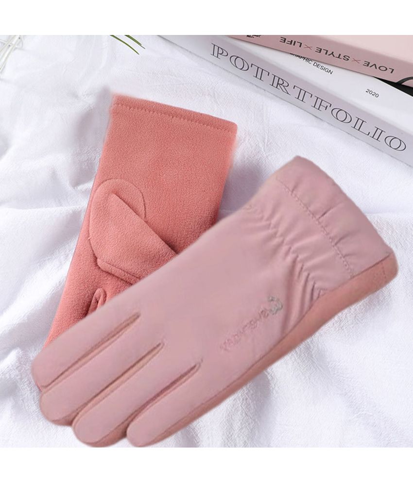     			Alamos Pink Cotton Blend Men's Woollen Gloves ( Pack of 1 )