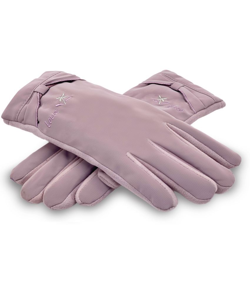     			Alamos Purple Polyester Men's Woollen Gloves ( Pack of 1 )