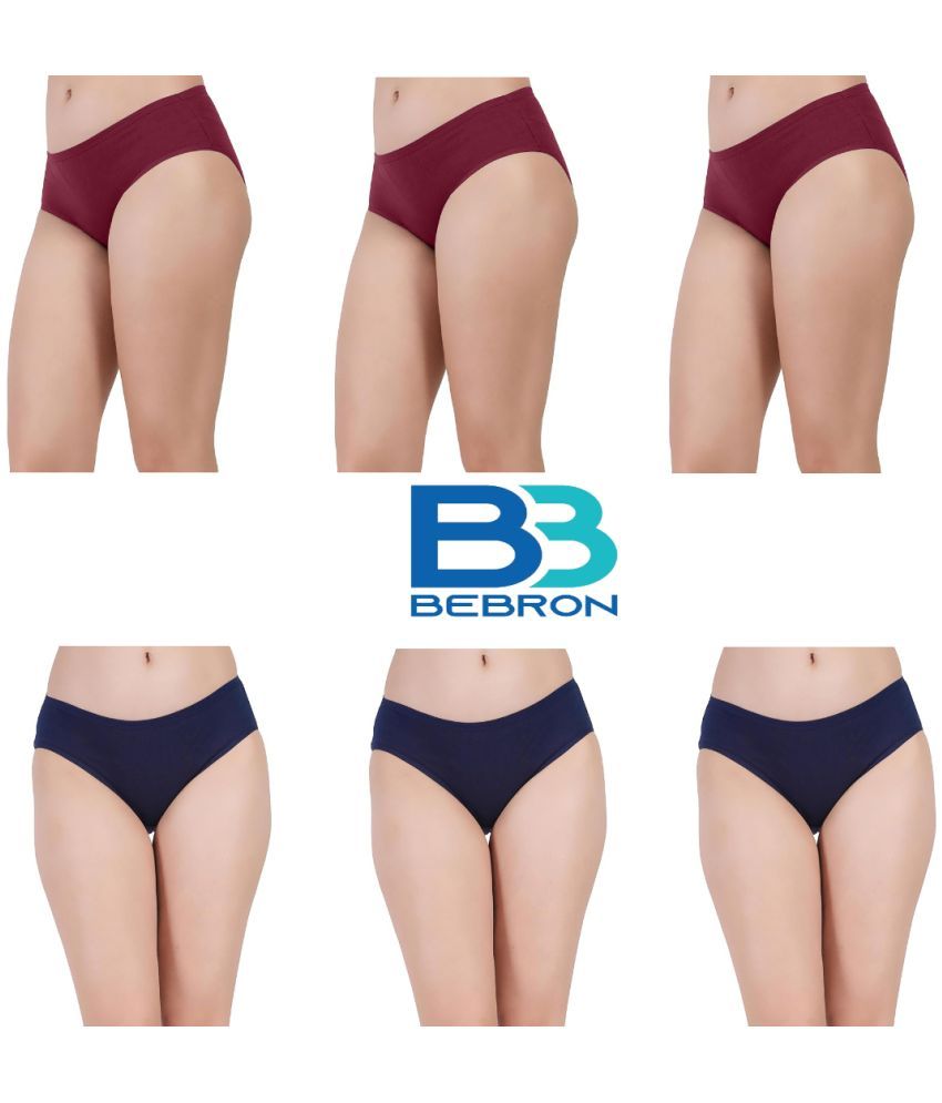     			Bebron Pack of 6 Cotton Lycra Hipster For Women ( Multicolor5 )