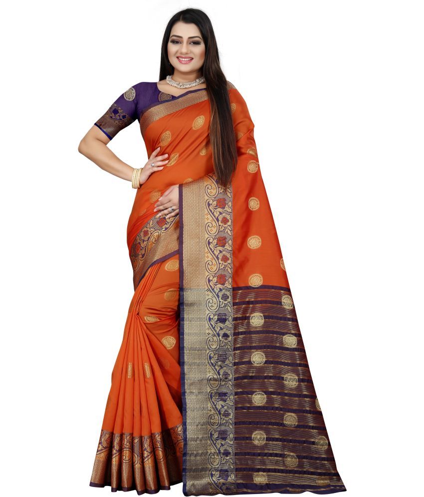     			Indian Fashionista Art Silk Printed Saree With Blouse Piece ( Multicolor2 , Pack of 1 )