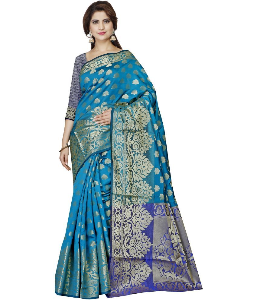     			Indian Fashionista Jacquard Woven Saree With Blouse Piece ( Multicolor4 , Pack of 1 )