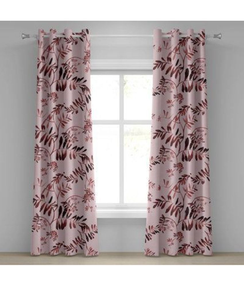     			S23 Graphic Room Darkening Eyelet Curtain 7 ft ( Pack of 1 ) - Maroon