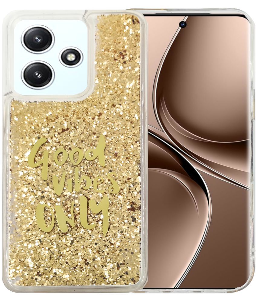     			Shining Stars Gold Printed Back Cover Silicon Compatible For Redmi 12 4G ( Pack of 1 )