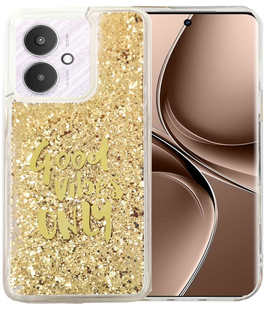     			Shining Stars Gold Printed Back Cover Silicon Compatible For Xiaomi Redmi 13C 5G ( Pack of 1 )