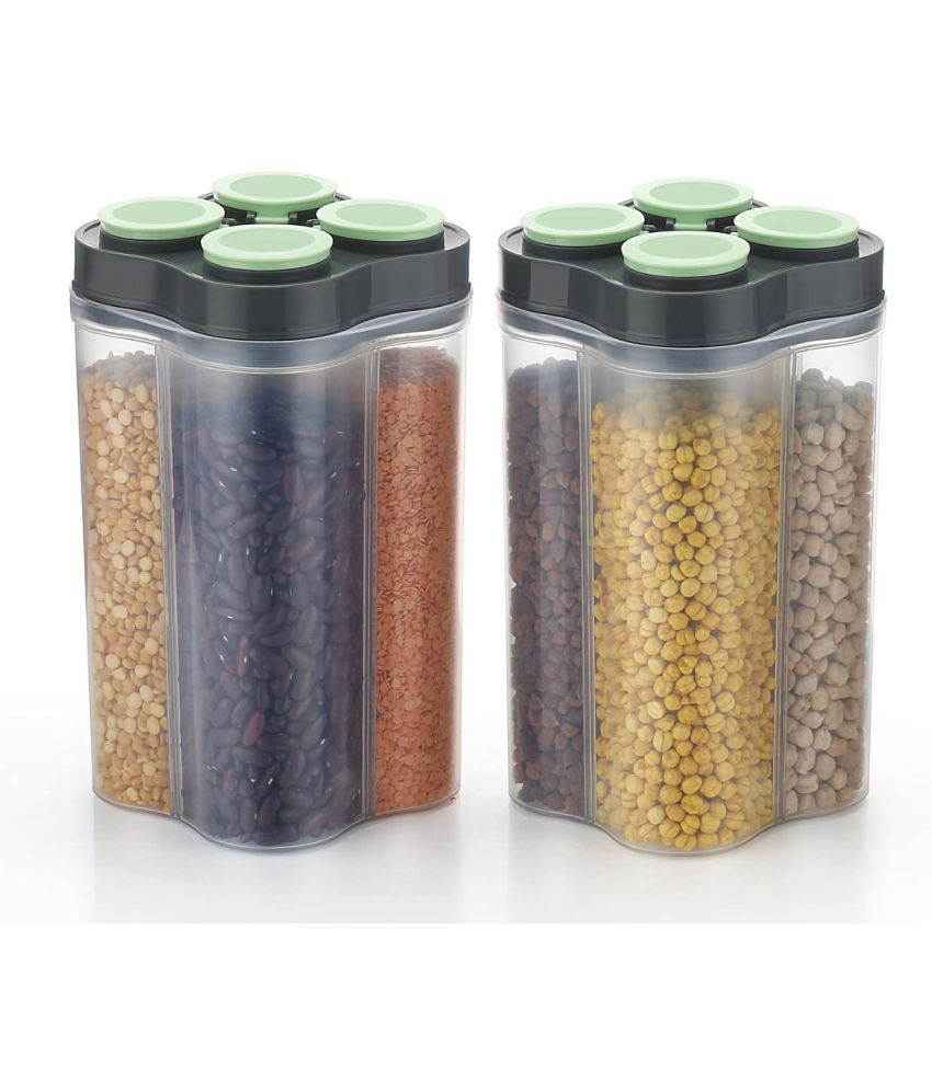     			Swaraa Kitchenware Plastic Green Dal Container ( set of 2 )