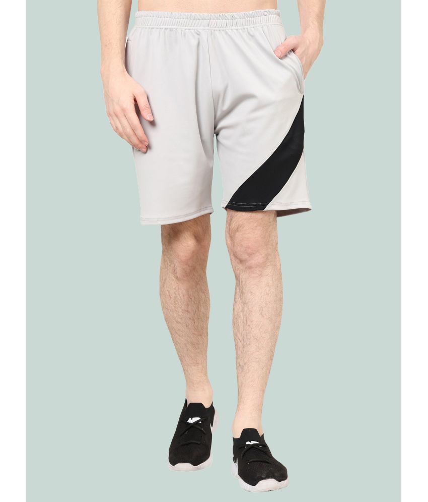     			TQH Light Grey Polyester Men's Shorts ( Pack of 1 )