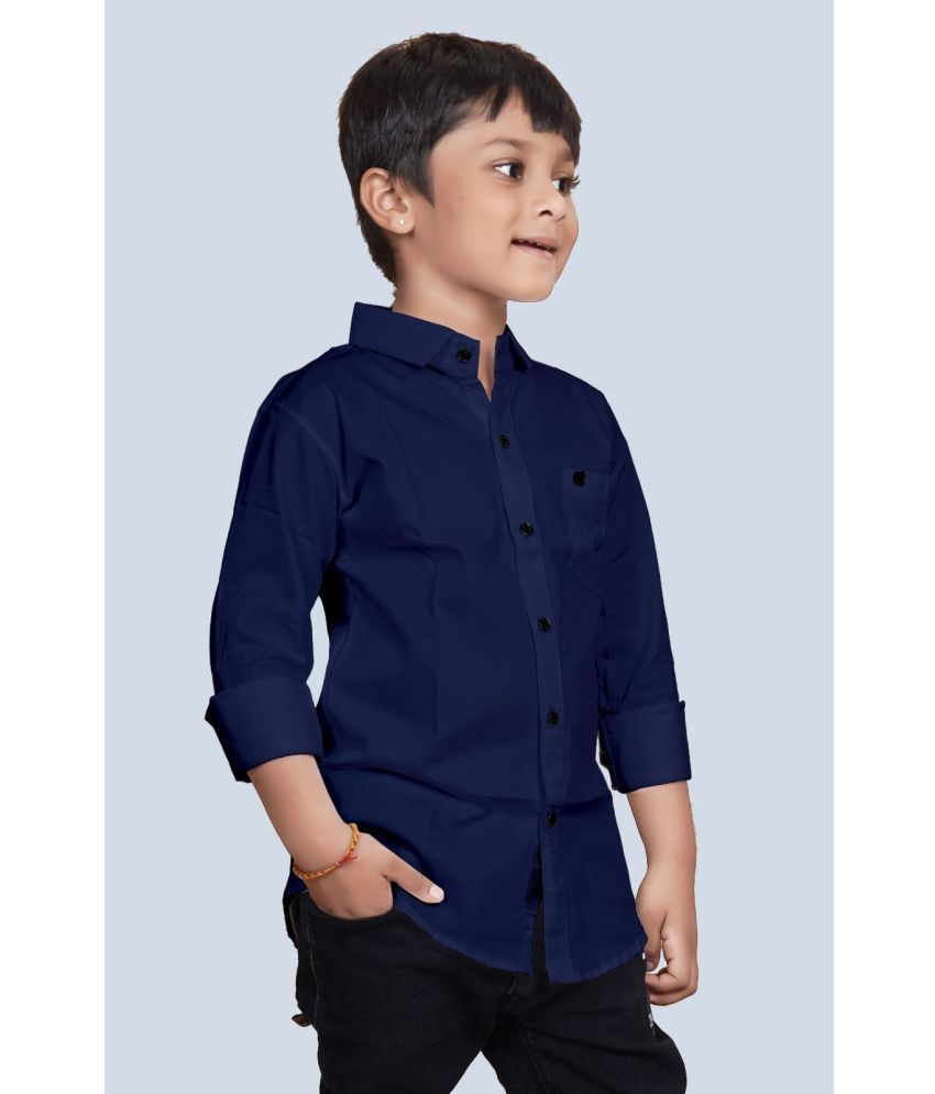     			ZAKAR STYLE Pack of 1 Boys Cotton Blend Full Sleeves Shirt ( Navy Blue )