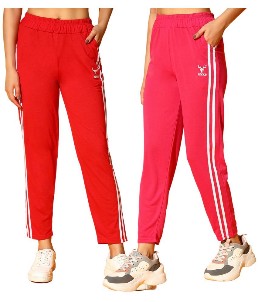     			CLOTHINA Multicolor Cotton Blend Women's Outdoor & Adventure Trackpants ( Pack of 2 )