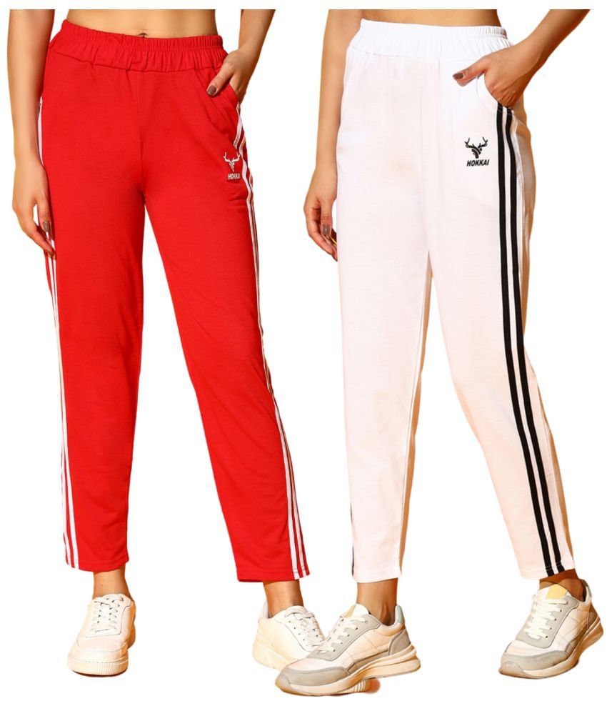     			CLOTHINA Multicolor Cotton Blend Women's Outdoor & Adventure Trackpants ( Pack of 2 )