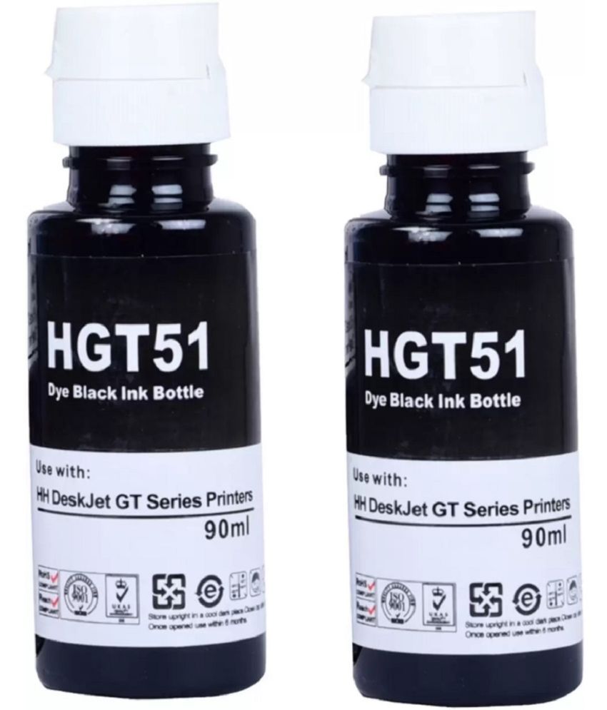     			KALAR GT51 Black Ink ( 90 ml ) Pack of 2 For H_P 5820,5821 310,315,316,319,410,415,416,419, Smart Tank 115,500,510,515,516,720,750,790