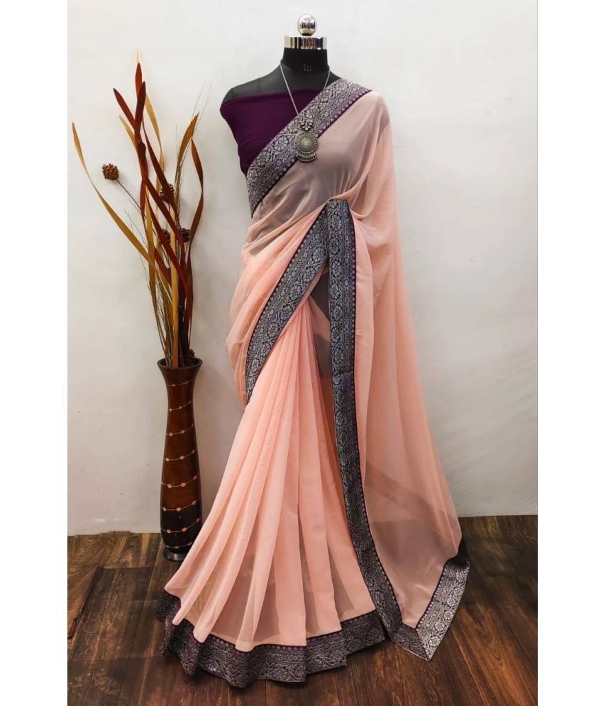     			KV Fashion Banarasi Silk Woven Saree With Blouse Piece ( Peach , Pack of 1 )