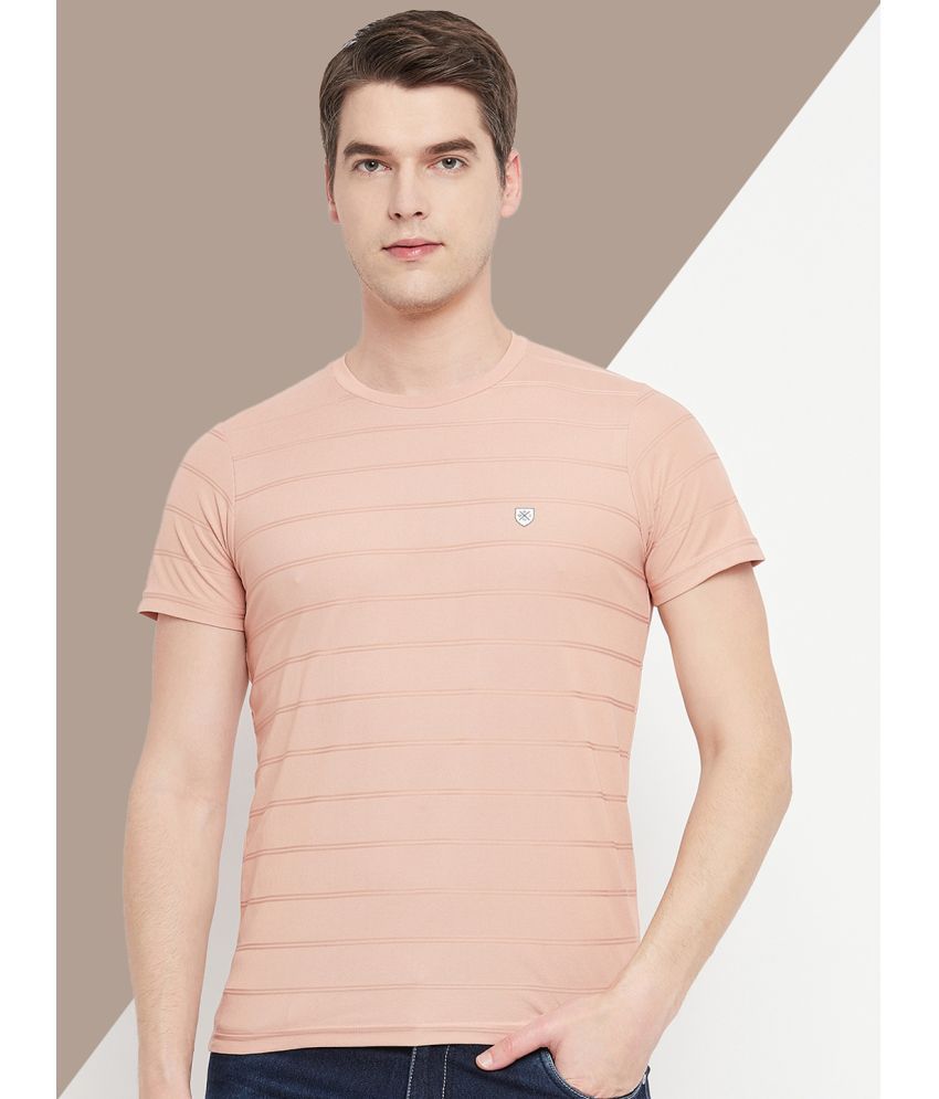     			OGEN Cotton Blend Regular Fit Solid Half Sleeves Men's Round T-Shirt - Peach ( Pack of 1 )