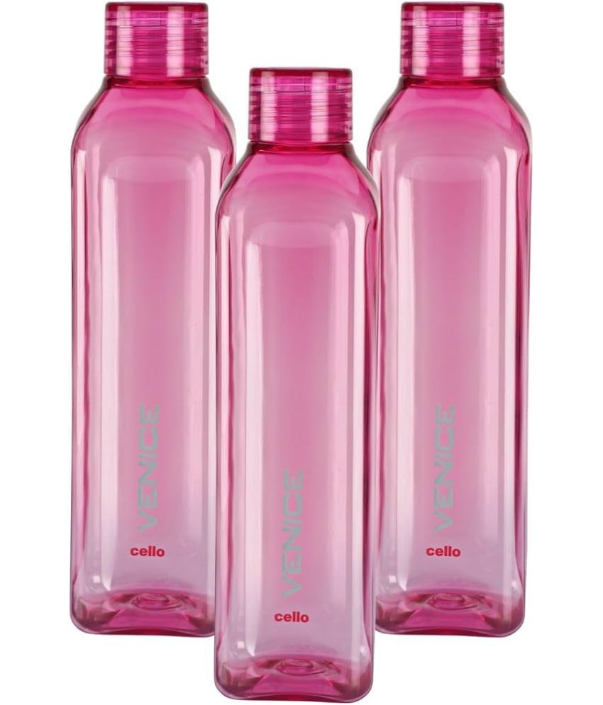     			Stysol Water Bottel Multicolour Plastic Water Bottle 1000 mL ( Set of 3 )