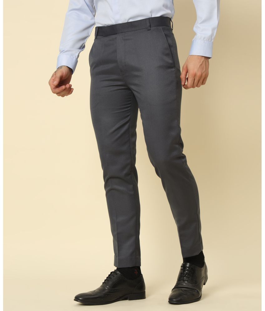     			ZEPPI Regular Flat Men's Formal Trouser - Dark Grey ( Pack of 1 )