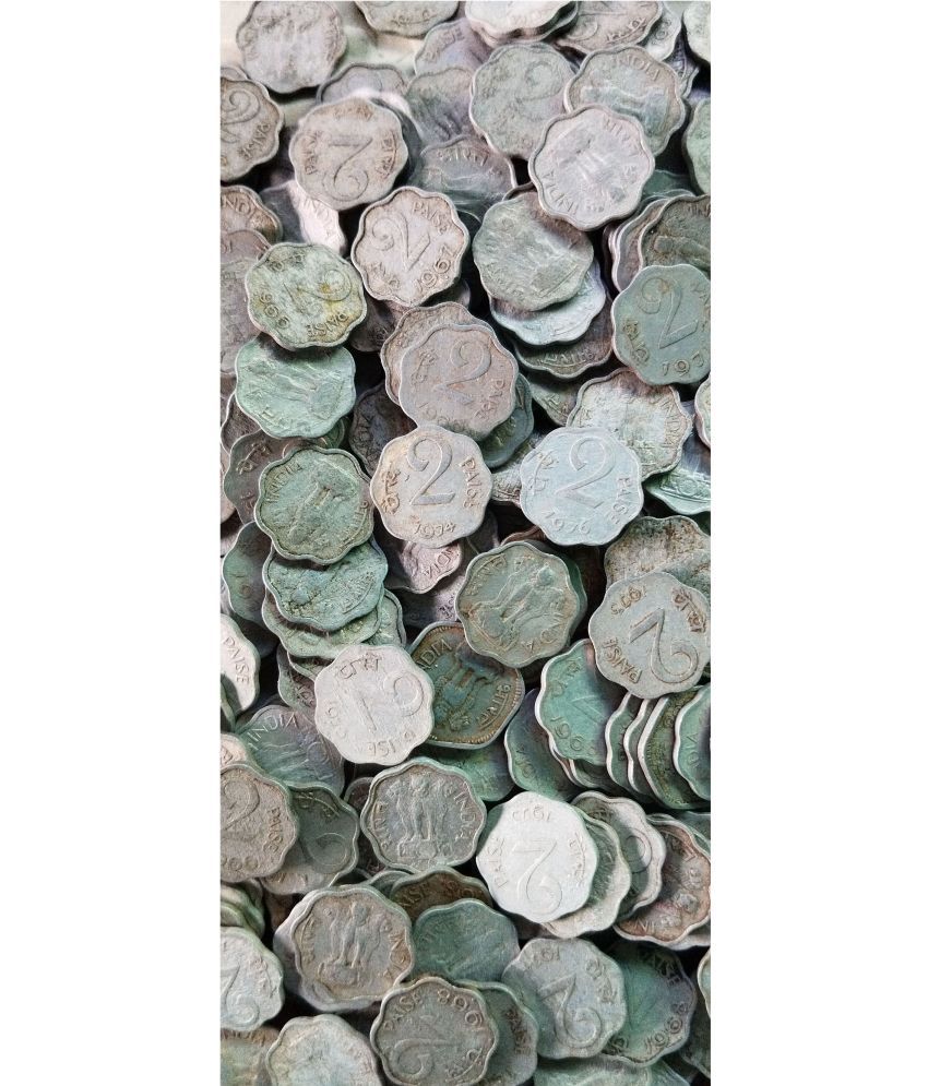     			2 Paisa Aluminium Circulated Condition 1965 - 1979 Mixed Year 200 PCS Lot