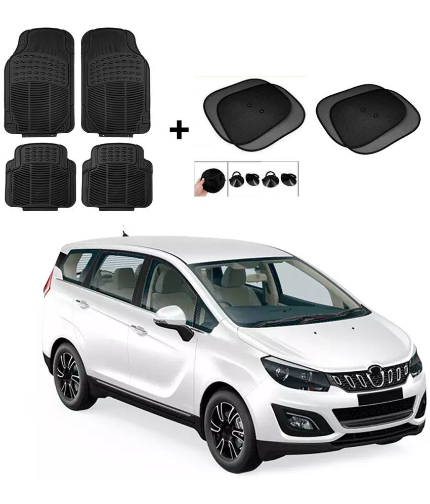     			ARLOOK Car Rubber Foot Mat (Set Of 4) + Sunshades (Set Of 4) For Mahindra Marazzo  (All Models)