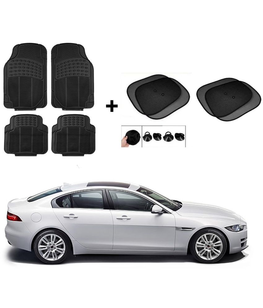     			ARLOOK Car Rubber Foot Mat (Set Of 4) + Sunshades (Set Of 4) For Tata Xe  (All Models)