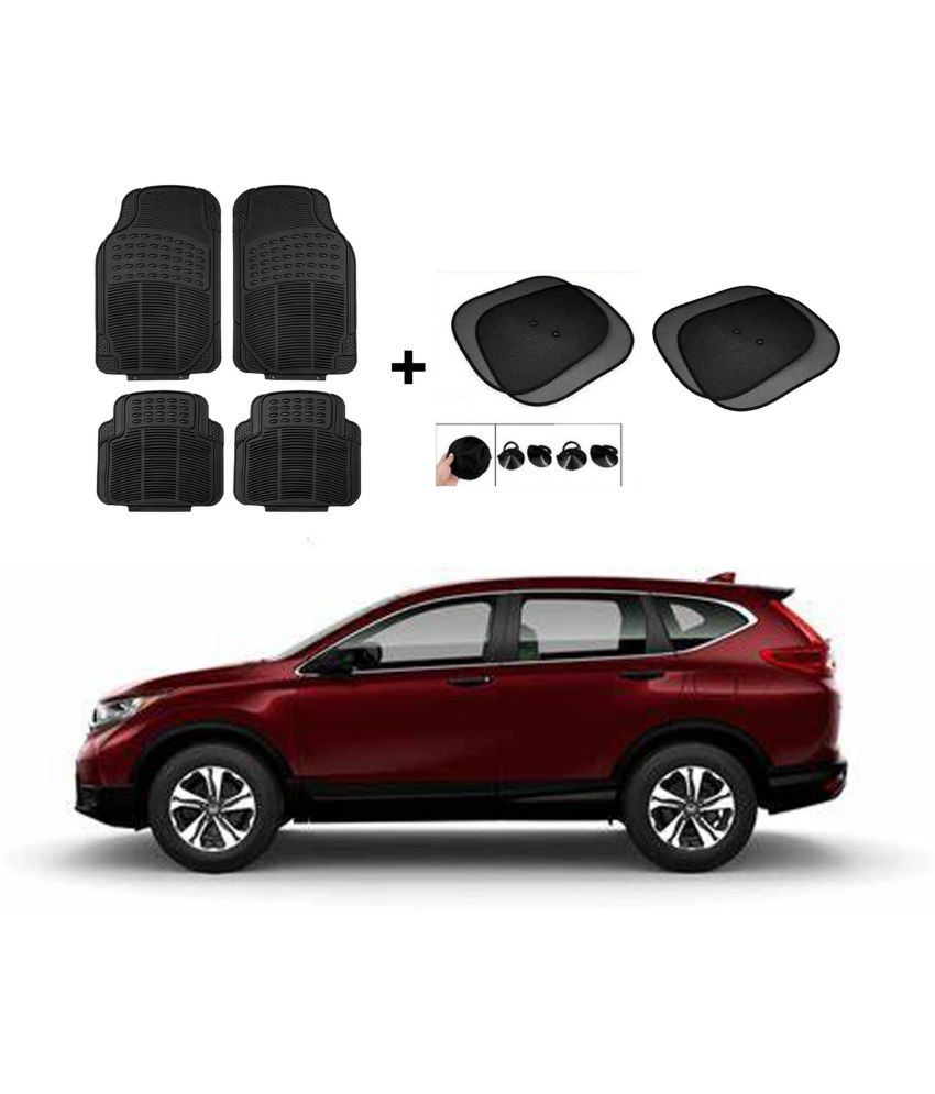     			ARLOOK Car Rubber Foot Mat (Set Of 4) + Sunshades (Set Of 4) For Honda CRV  (All Models)