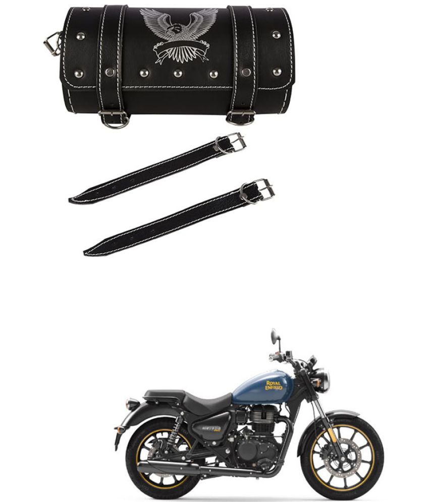     			BuddyBuzz One-side Black Leatherette Tool Bag Eagle For Royal Enfield Meteor 350