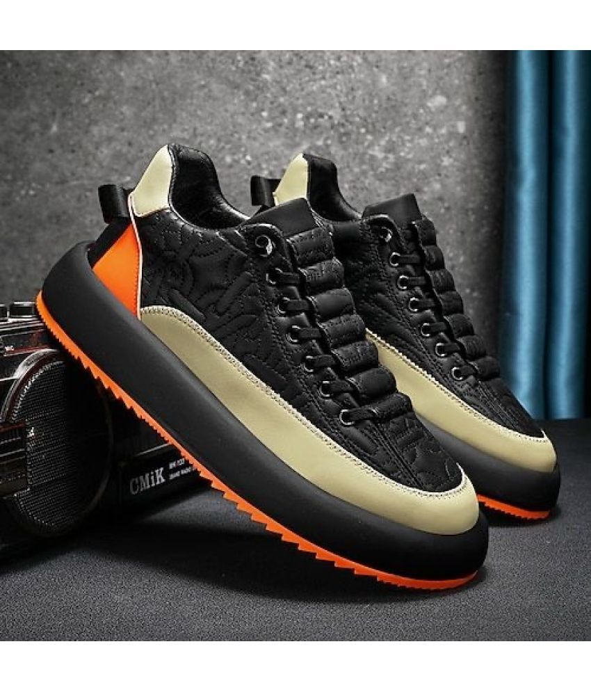     			HASTEN Casual Daily Outdoor Sneakers Black Men's Lifestyle Shoes