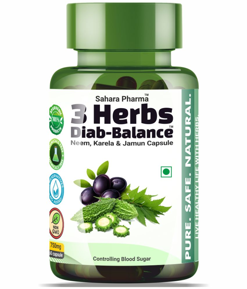     			Sahara Pharma 3 Herbs Diab-Balance - Neem Karela Jamun Capsule 60 no.s Pack Of 1