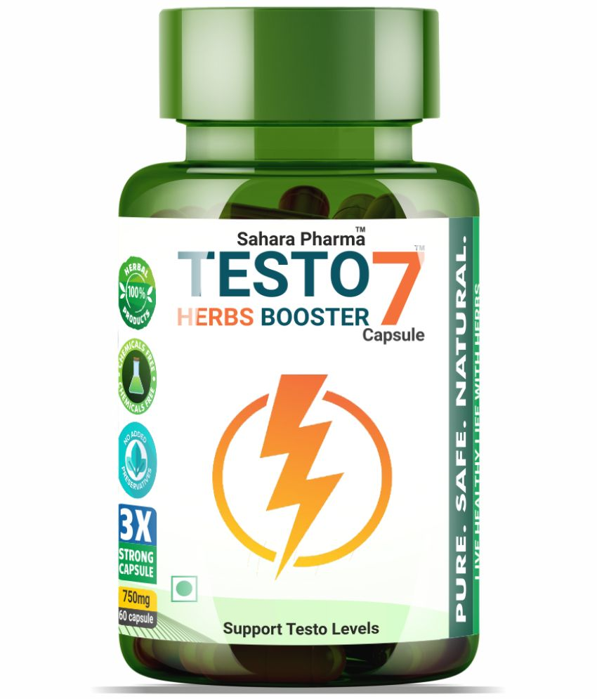     			Sahara Pharma Testo Booster Support Capsules for Men & Women - Ayurvedic Testo Booster with Ashwagandha, Safed Musli, Kaunch Beej & More (750mg, 60 Capsules)