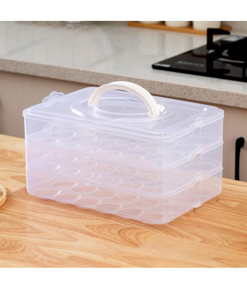     			Stysol Egg Box Plastic White Egg Container ( Set of 1 )