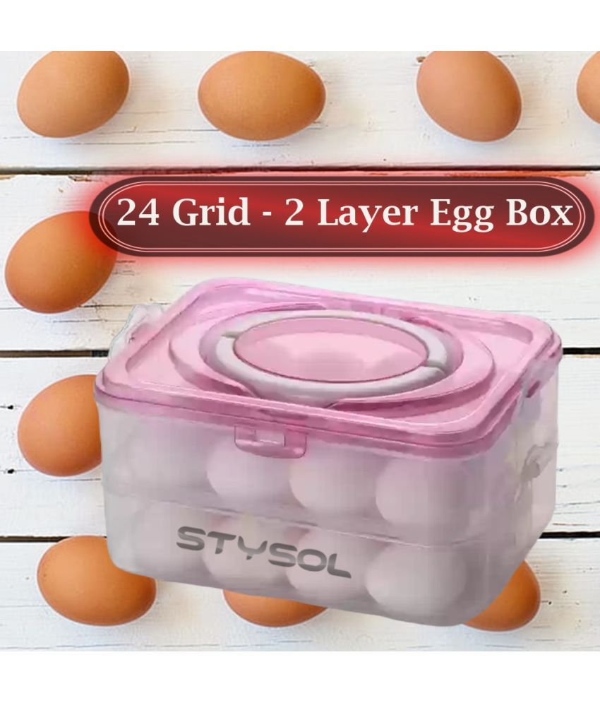     			Stysol Egg Container Plastic White Egg Container ( Set of 1 )